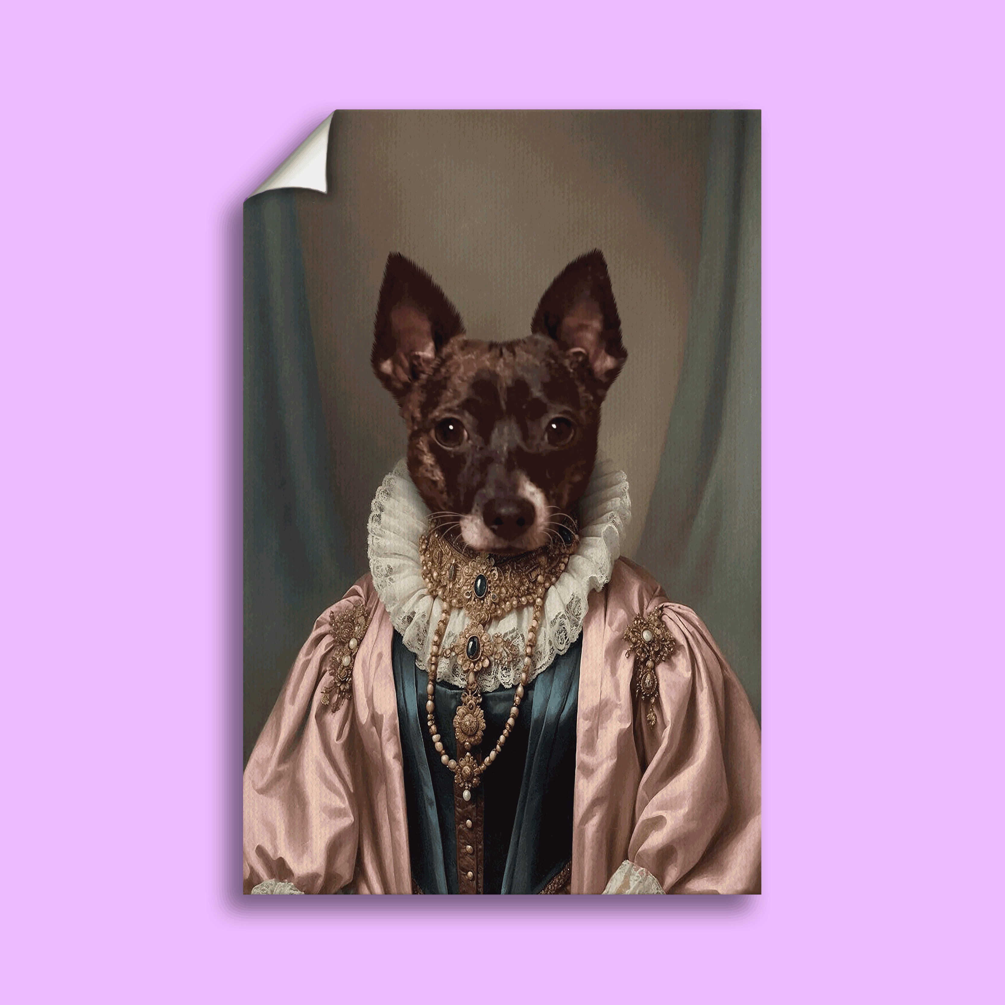 The Duchess of Elegance  Victorian Noble Pet Art Canvas